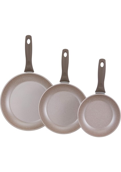 Vilma Ezme 18-22-26 cm Tava Seti Krem Renk