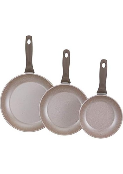 Vilma Ezme 18-22-26 cm Tava Seti Krem Renk
