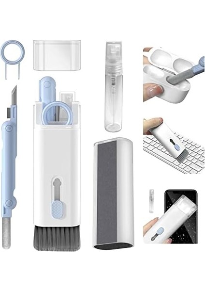 7'si 1 Arada Elektronik Temizleyici Kiti, Fırçalı Klavye Temizleyici Kiti, Airpods Pro Için 3'ü 1 Arada Temizleme Kalemi, Kulaklık, Klavye, Dizüstü Bilgisayar, Telefon, Pc Monitörü Için Çok