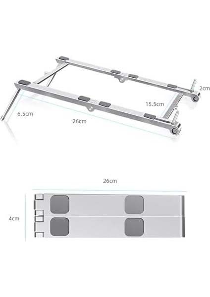Ayarlanabilir Metal Laptop Dizüstü Stand, Katlanabilir Taşınabilir Laptop, Tablet Telefon Yükseltici Standı Tutucusu, ipad Uyumlu, macbook Uyumlu