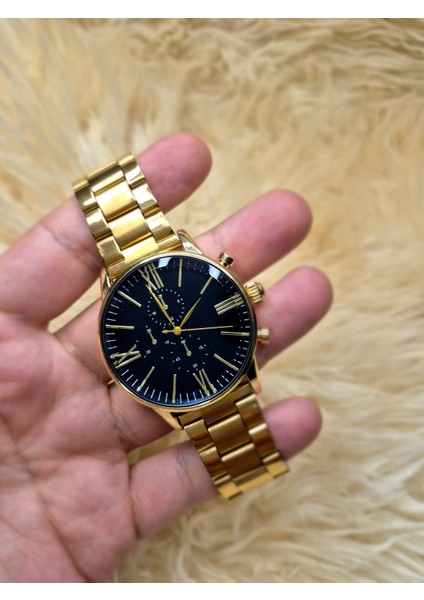 Bay Kol Saati Seti Saatli Çakmak Modeli Gold
