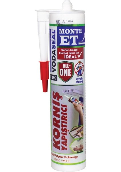 8682340870196 Monte Et Hybrid Polymer Yapıştırıcı Kartuş Beyaz, 260 ml