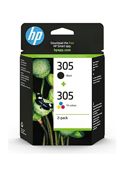 305 2 Pack Ikili Siyah/üç Renkli Orijinal Mürekkep Kartuş (6ZD17AE)