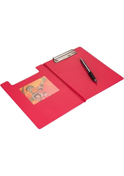 Sekreterlik Kapaklı A5 Küçük Boy Pvc 17,5X24 Cm. Kırmızı - Dikkat Sadece A5 Ebat Evraklar Için Uygundur