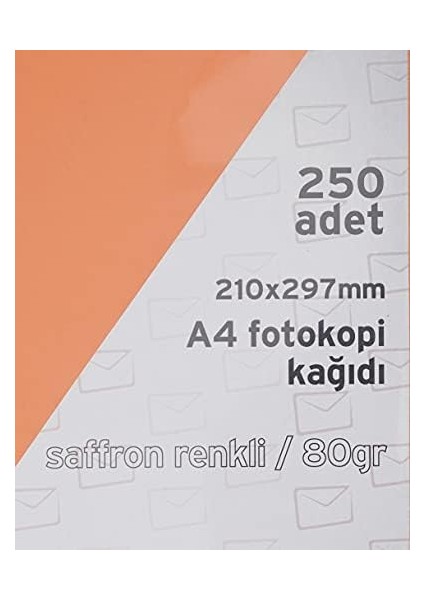 A4 Renkli Fotokopi Kağıdı, Saffron, 250 Yaprak
