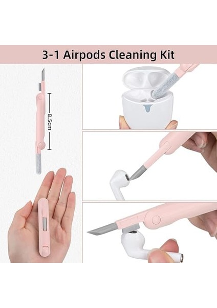 Klavye Temizleme Fırçası,7'si 1 Arada Çok Fonksiyonlu Klavye, Monitör, Kulaklık, Telefon, Dizüstü Bilgisayar, Bluetooth Kulaklıklar Için Temizleme Kiti - Mix Renk