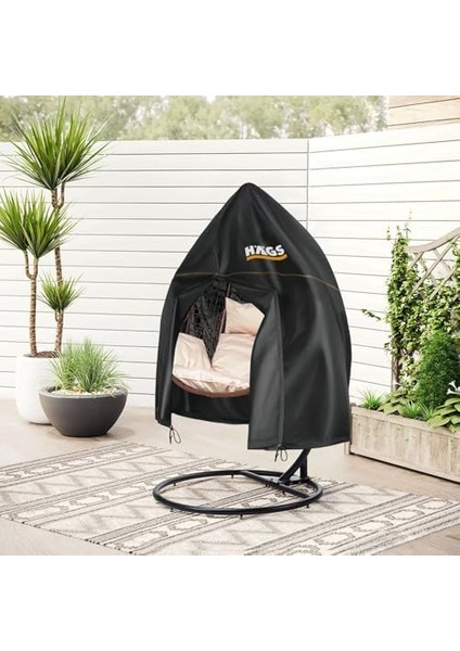 Bahçe Salıncağı Örtüsü, Rattan Salıncak Koltuk Koruma Kılıfı Brandası, Hamak Sandalye Dış Mekan Su Geçirmez Mobilyası Koruyucu Örtü - 190 x 115 cm