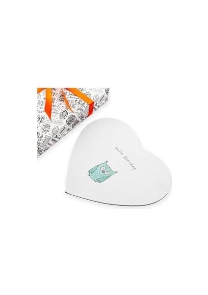 Sendromsuz Pazartesi Hediyesi Minimal Baykuş Tasarımlı Kalp Mouse Pad - Fare Altlığı