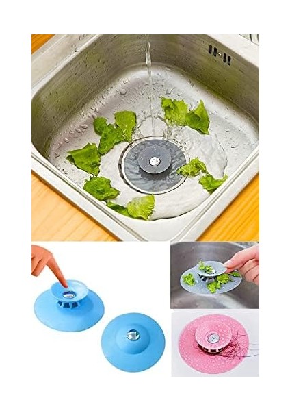 2 Kademeli Dokunmatik Lavabo Tıkacı Silikon Lavabo Gider Tıpası