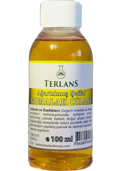 Ağartılmış Şeffaf Doğal Gomalak Cilası 100 ml Shellac Bleached