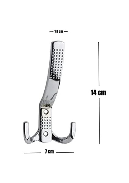 5 Adet Noktalı Portmanto Vestiyer Dolap Mobilya Kapak Askısı Zamak Krom Askı 14 cm