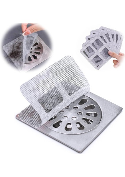 Kullanımlık Duş Tahliye Saç Çıkarıcı Örgü Çıkartma 4 "* 4", Banyo, Mutfak, Küvet, Lavabo Için Saç Tahliye Çıkartması (Kare, 20 Adet)