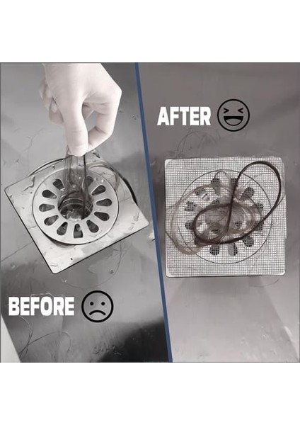 Kullanımlık Duş Tahliye Saç Çıkarıcı Örgü Çıkartma 4 "* 4", Banyo, Mutfak, Küvet, Lavabo Için Saç Tahliye Çıkartması (Kare, 20 Adet)