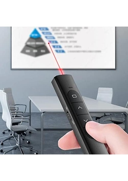 SS10 Wireless Presentation Flip Pen Kalem Pilli Kablosuz Lazer Sunum Kumandası
