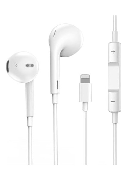 Kablolu Kulak Içi Kulaklık 120 cm Ses Açma Kapama Hd Ses Kalitesi Mikrofonlu Iphone Kulaklık Ios Lightning