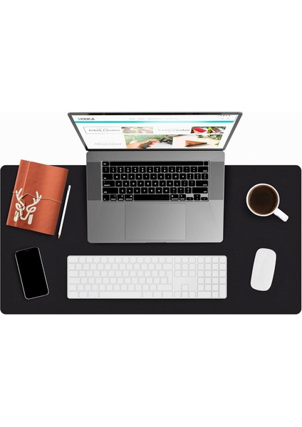 Lindos - Deri Mat, Masa Pedi, Büyük Mouse Pad, Ofis Için Mat, Su Geçirmez Mat, Ofis ve Ev Için Deri Pedi, Gaming Masa Matı, Masaüstü Için Masa Koruyucu Pedi (75 cm x 34 cm x 1,3) (Siyah)