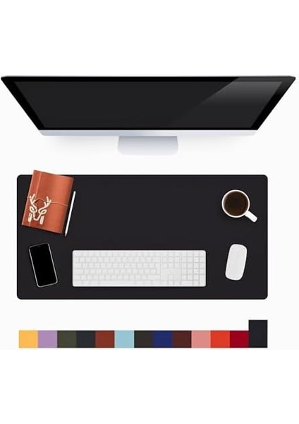 Lindos - Deri Mat, Masa Pedi, Büyük Mouse Pad, Ofis Için Mat, Su Geçirmez Mat, Ofis ve Ev Için Deri Pedi, Gaming Masa Matı, Masaüstü Için Masa Koruyucu Pedi (75 cm x 34 cm x 1,3) (Siyah)