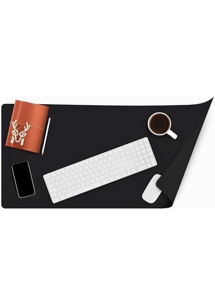 Lindos - Deri Mat, Masa Pedi, Büyük Mouse Pad, Ofis Için Mat, Su Geçirmez Mat, Ofis ve Ev Için Deri Pedi, Gaming Masa Matı, Masaüstü Için Masa Koruyucu Pedi (75 cm x 34 cm x 1,3) (Siyah)