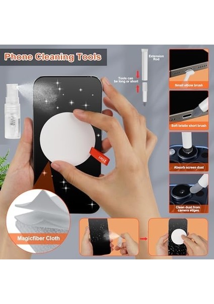 Gotye 21'i 1 Arada Klavye Temizleme Seti, Dizüstü Bilgisayar, Ipad, Iphone, Kamera, Kulaklık Temizliği, Çok Fonksiyonlu Bilgisayar Ekranı Temizleme Fırçası Araçları Için Mini Elektrikli Süpürge