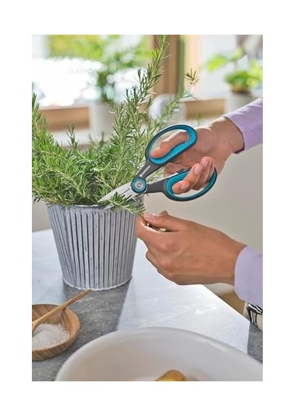 Herbcut: Odun Otları Kesmek Için Paslanmaz Çelikten Ot Makası, 52 mm Bıçak, Geri Dönüştürülmüş Plastik Saplar, Örneğin Biberiye Için Soyma Fonksiyonlu, (12214-20)