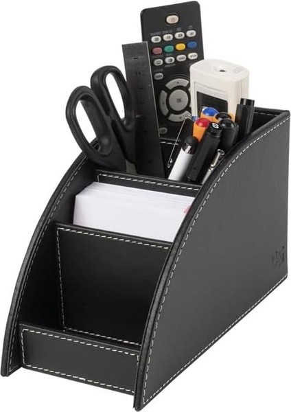 Kalemlik ve Kumandalık Suni Deri Masaüstü Organizer 4 Gözlü 21,5X10X12,5 cm
