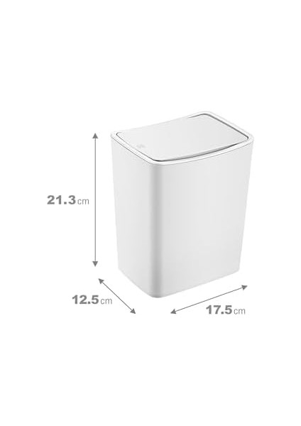 Touch Çöp Kovası Beyaz 4 Lt - Beyaz, Çok Amaçlı Çöp Kovası, Çöp Kutusu 4 Lt
