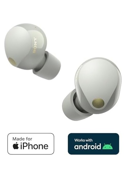 WF-1000XM5 Kablosuz Gürültü Önleyici Kulaklık, Bluetooth, Kulak Içi Kulaklık, Mikrofon, 24 Saate Kadar Pil Ömrü, Hızlı Şarj Fonksiyonu, Ipx4, Ios ve Android Uyumlu, Gümüş, Küçük