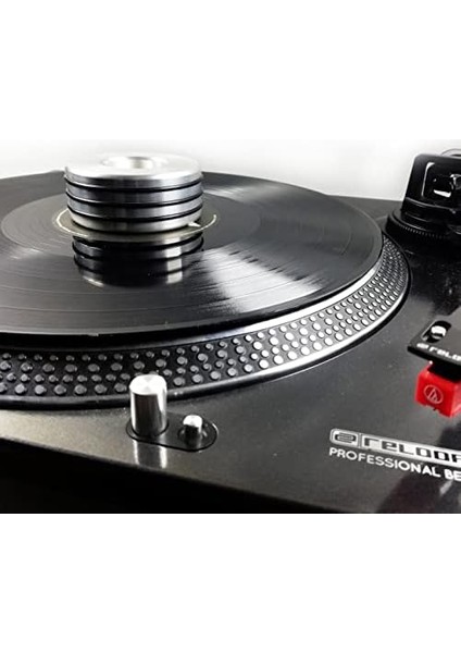 Sesler Plak Stabilizatörü + 7" Plak Adaptörü (Gümüş)