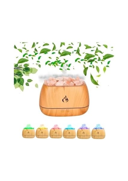 Hava Nemlendirici Tuz Lambalı Tuz Hediyeli Humidifier 200 ml Salt Lamp Ultrasonik Gece Lambası VK-BHU01 VK-8956989799