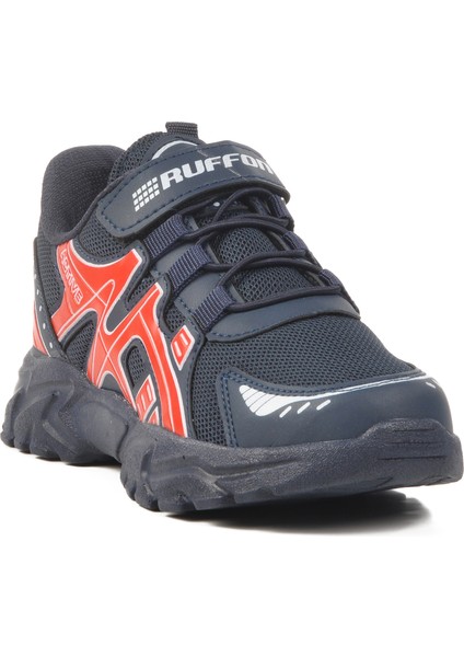 Lacivert Kırmızı Cırtlı Erkek Çocuk Spor Ayakkabı modelleri