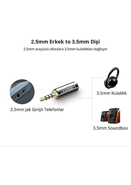2.5 mm To 3.5 mm Jack Dönüştürücü