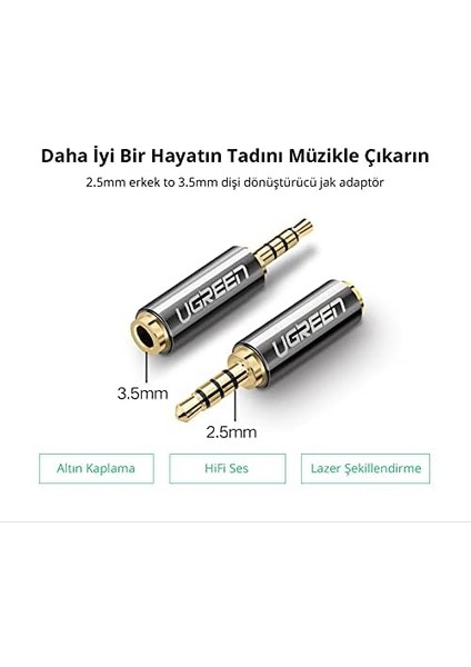 2.5 mm To 3.5 mm Jack Dönüştürücü