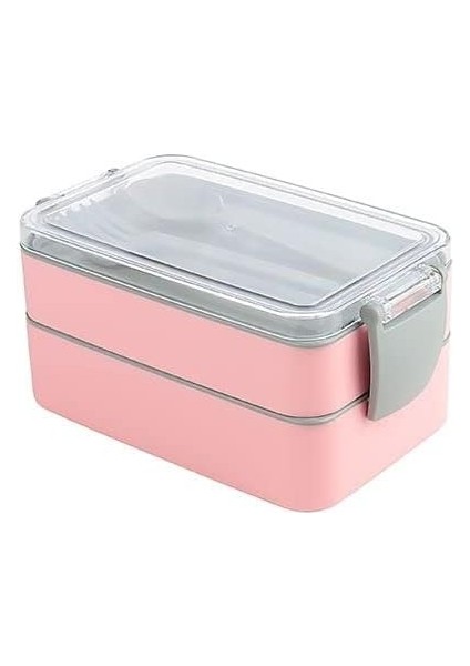 Plastik Orjinal Fely Beslenme Kabı,yetişkinler/çocuklar Için, Bölmeli, Yemek Kutusu, Paket Bölücü, Çatal Kaşık Takımı Içinde 4 Renk (Pembe)