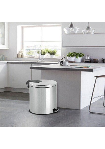 8-12 - 16-20 - 30-40 Lt Paslanmaz Pedallı Çöp Kovası, Banyo/mutfak/tuvalet/balkon (20 Litre)