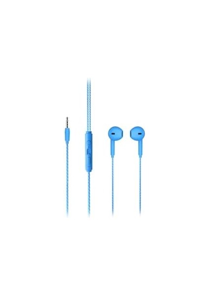 Lenovo EH104 3.5mm Jack Girişli Gürültü Önleyici Mikrofon, Ses Ayarı Panelli Stereo Hd Mikrofon Yüksek Çözünürlüklü, Kulak Içi Mikrofonlu Kulaklık, Tek Ebat, Mavi