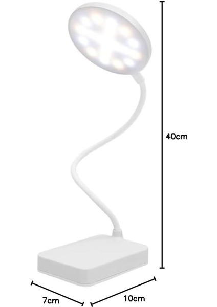 LED Şarjlı, 3 Kademe Dokunmatik Parlaklık Ayarlı, 4000K Renkli Çocuk ve Çalışma Masası Için Esnek Gövdeli Masa Lambası (Model 2)