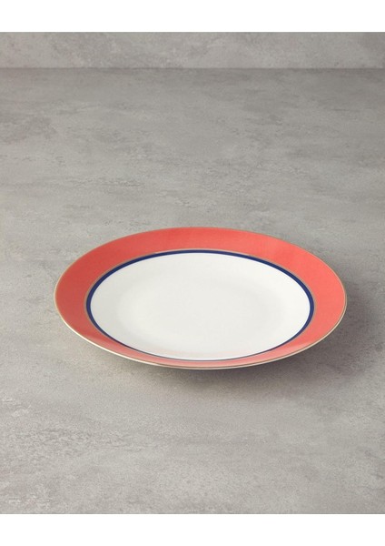 Home Carny Bone Porselen Servis Tabağı 25 cm Turuncu