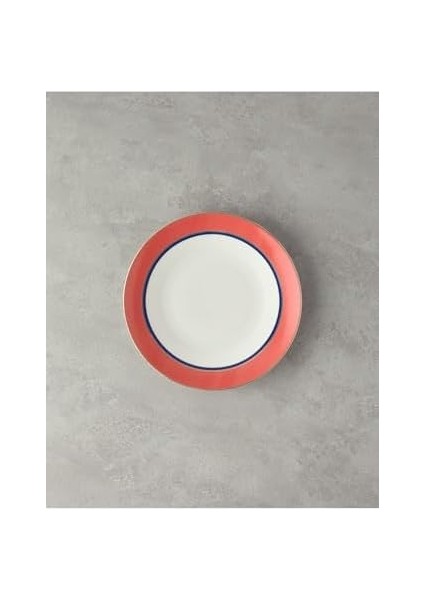 Home Carny Bone Porselen Servis Tabağı 25 cm Turuncu
