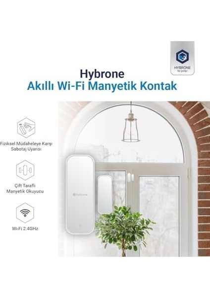 Akıllı Wi-Fi Manyetik Kontak, Kapı ve Pencere Sensörü, Fiziksel Müdahaleye Karşı Sabotaj Uyarısı, Uygulama ile Uzaktan Kontrol