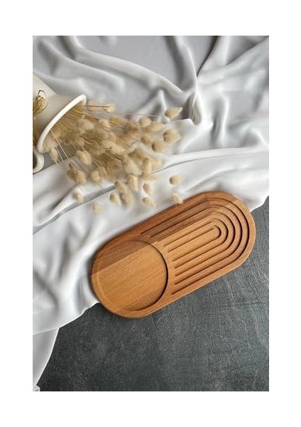 Wood - Ahşap Işık Serisi Doğal Kayın Ağacından Sunum Tahtası