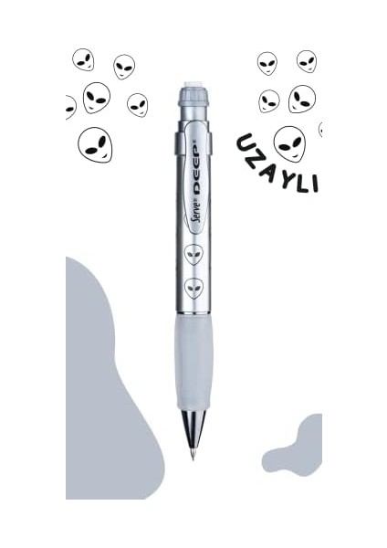 Deep Mekanik Kursun Klm 07MM Metalık Grı Renk Uzaylı Deseni