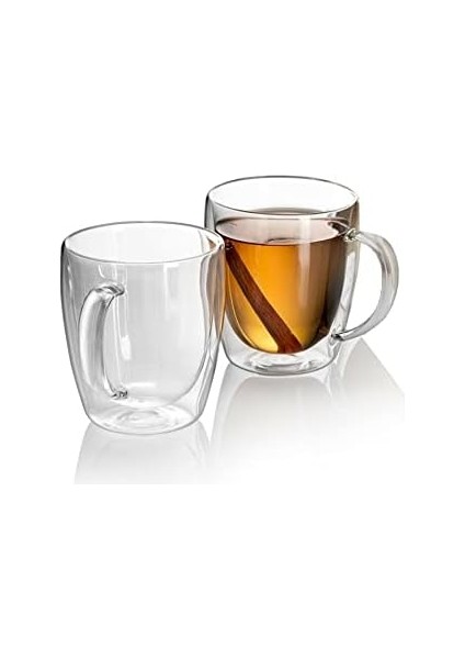 Adet Büyük Boy 350 ml Çift Cidarlı Cam Çay Kahve Meşrubat Kupa Çift Camlı Isı Yalıtımlı Kulplu Cam Bardak fiyatları