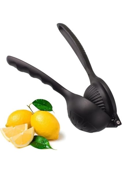 Home Döküm Limon Sıkacağı Limon Presi Büyük Boy 24cm, Siyah Metal Limon Sıkacağı, Döküm Naranciye Sıkacağı