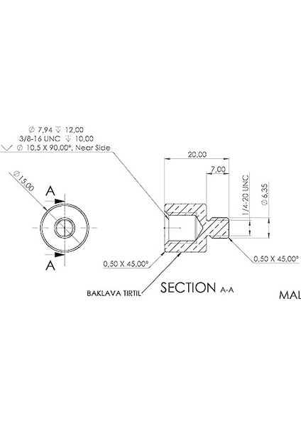 1/4 Inç Tripod, Monopod, Kamera, Mikrofon, Projektör Vidasını 3/8 Inçe Dönüştürücü Adaptör, Sarı, Pirinç