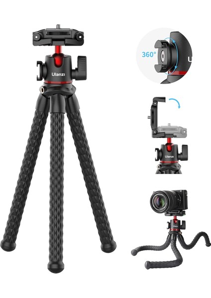 Mt-33 Cold Shoe Ahtapot Tripod, Siyah