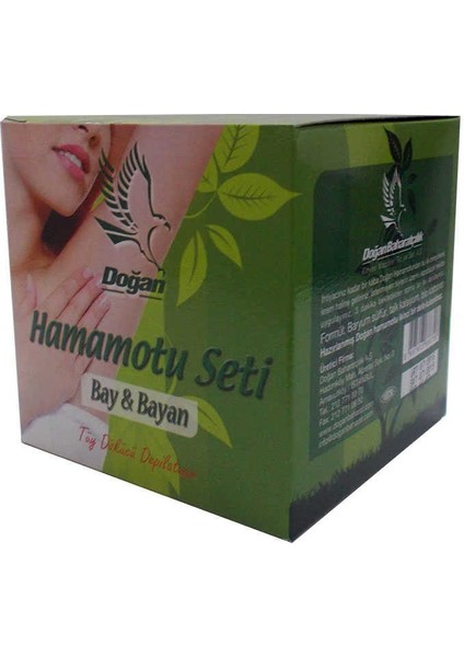 Hamamotu Seti Tüy Dökücü Toz Bay Bayan 100 gr Kase Spatula Kolonyalı Mendil