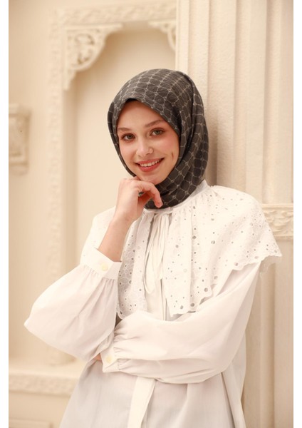 Olinda Eşarp - 48004 - Antrasit Ekru indirimleri