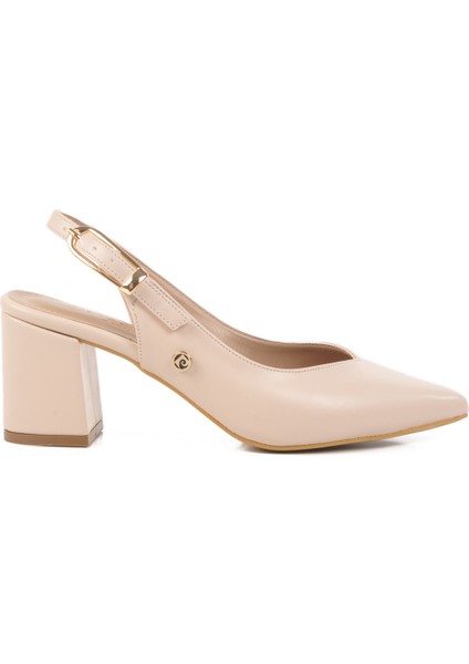 Krem Topuklu Kadın Abiye Ayakkabı
