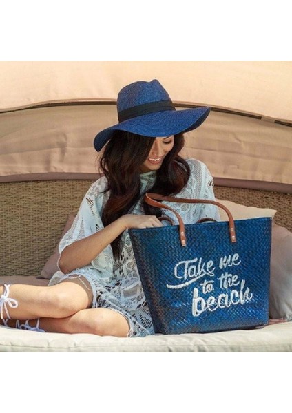Take Me To The Beach Tote El Yapımı Hasır Plaj Çantası