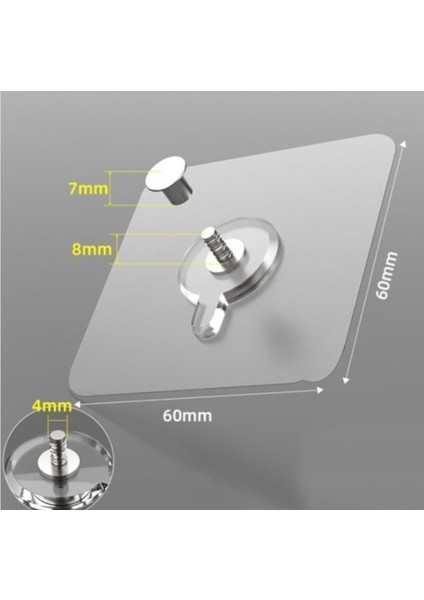 5 Adet Kendinden Yapışkanlı Güçlü Şeffaf 5li Askılık - Kapı Arkası Mutfak Duvar Banyo